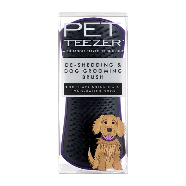 Pet Teezer De-Shedding & Dog Grooming Brush Medium-Large 1 copë - Vjollcë - Gri