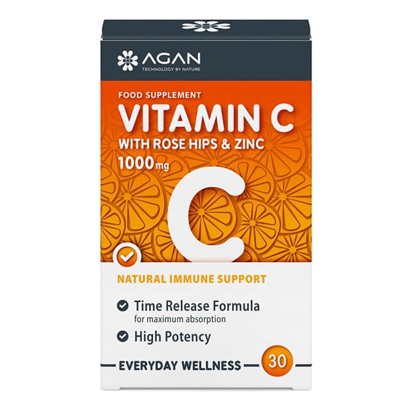 Agan Vitamin C 1000mg Rose Hips & Zinc 30 tableta