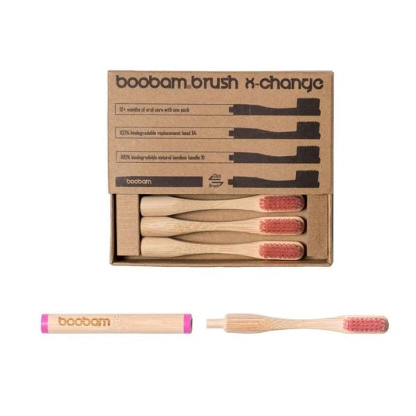 Boobam Brush X-Change Medium Adult Toothbrush 1 Handle & 4 Heads 1 set - Rozë