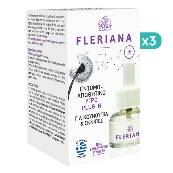 3x Fleriana Natural Insect Repellent Plugin 3x30ml