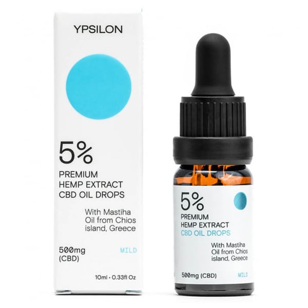 Ypsilon 5% (500mg) “MILD” CBD Oil with Chios Mastic Oil 10 ml