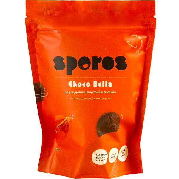 Sporos Choco Balls Energy Balls with Dates and Orange & Cocoa 105g