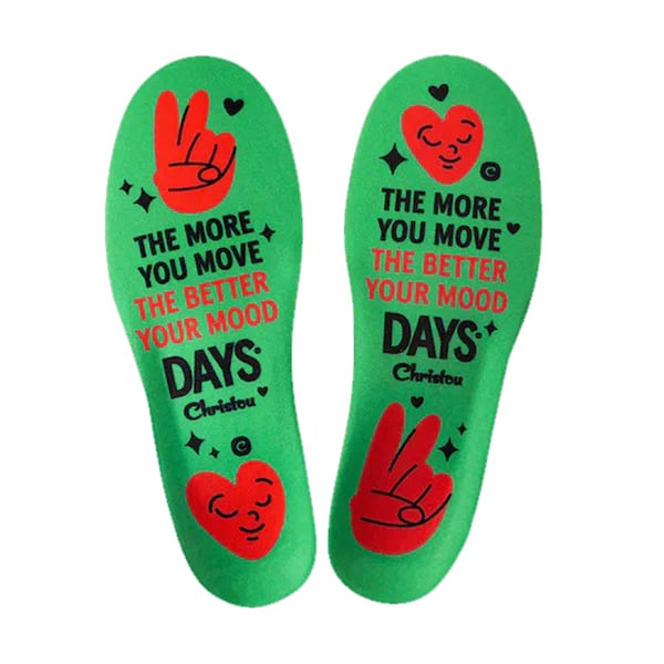 Christou Days Comfy Anatomical Kids Insoles Move Your Mood 1 palë - Jeshile