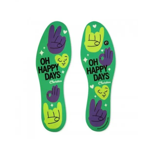 Christou Days Fresh Deodorising Kids Insoles Oh Happy Days 1 palë - Jeshile