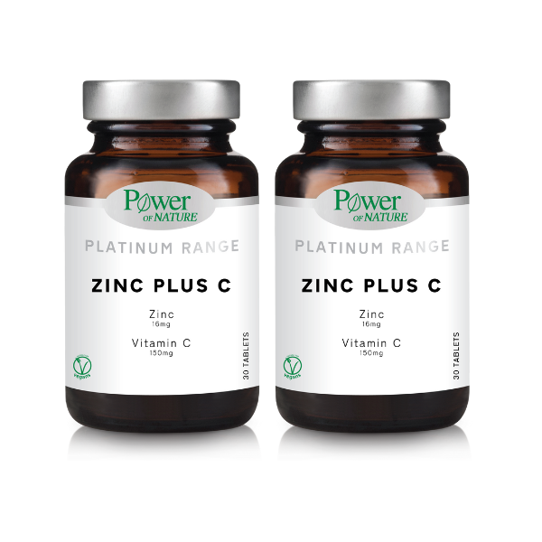 2x Power of Nature Platinum Range Zinc Plus C 2x30 tableta