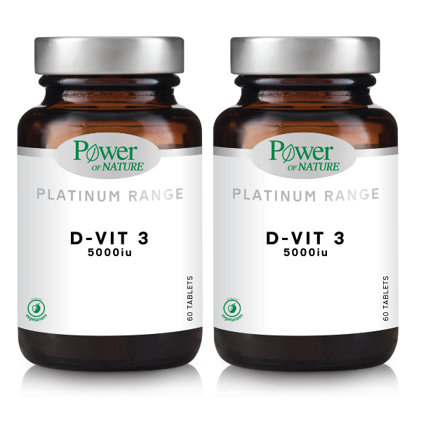 2x Power of Nature Platinum Range D-Vit3 5000iu 2x60tabs