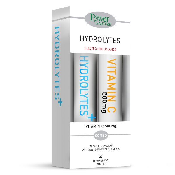 Power of Nature Combo Hydrolytes, 20eff.tabs & Vitamin C 500mg, 20eff.tabs 1 set