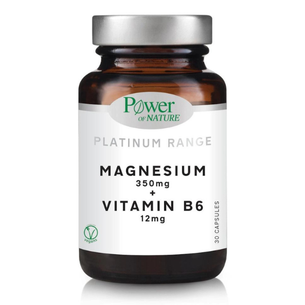 Power of Nature Platinum Range Magnesium 350mg & Vitamin B6 12mg 30 kapsula