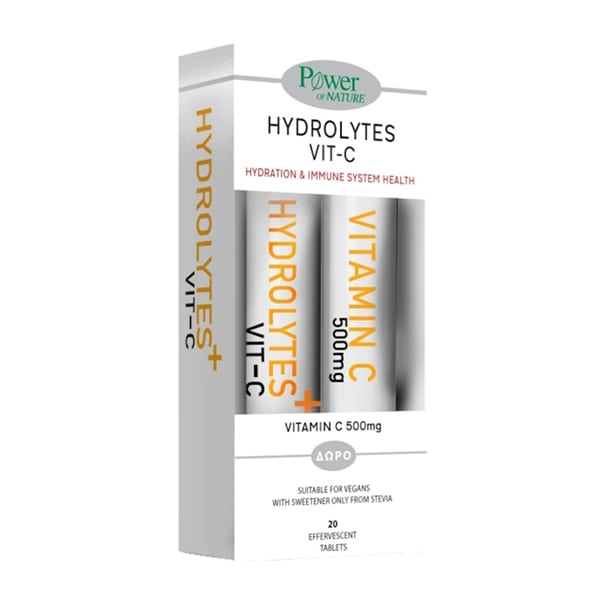 Power of Nature Promo Hydrolytes+ Vit-C, 20eff.tabs & Free Vitamin C 500mg, 20eff.tabs 1 set