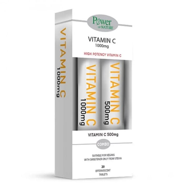 Power Of Nature Promo Vitamin C 1000mg, 20eff.tabs & Vitamin C 500mg, 20eff. tabs 1 set