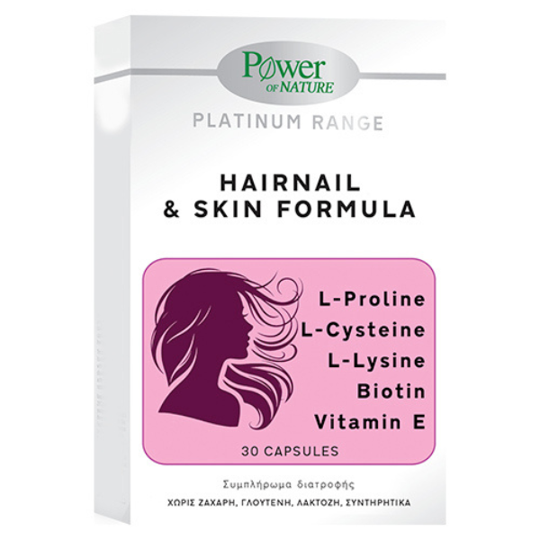 Power of Nature Platinum Range Hairnail & Skin Formula 30 kapsula