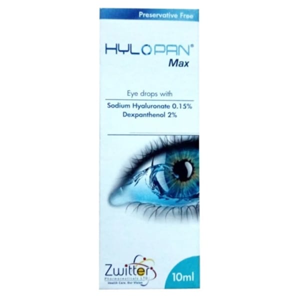 Zwitter Hylopan Max Eye Drops with Sodium Hyaluronate 0,15% & Dexpanthenol 2% 10 ml