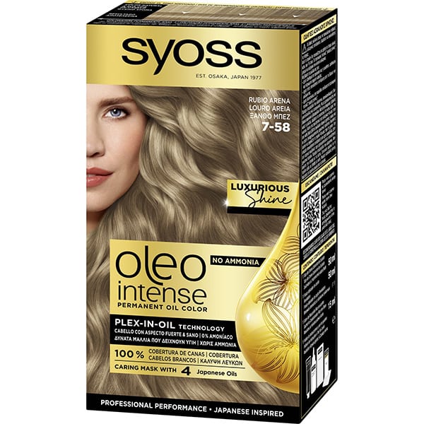 Syoss Oleo Intense Permanent Oil Color No.7-58 Blonde Beige 1 copë