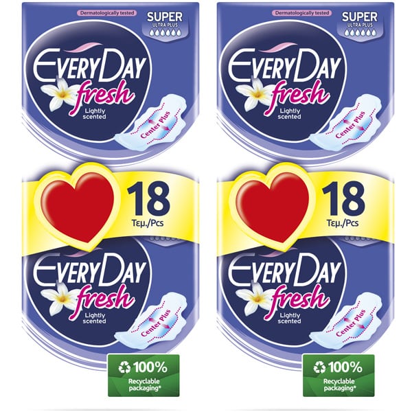 EveryDay Fresh Super Ultra Plus Pads (2x18pcs) 36 copë