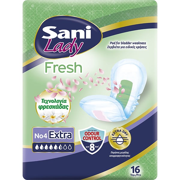 Sani Lady Fresh Discreet Pads Extra No4 16 copë