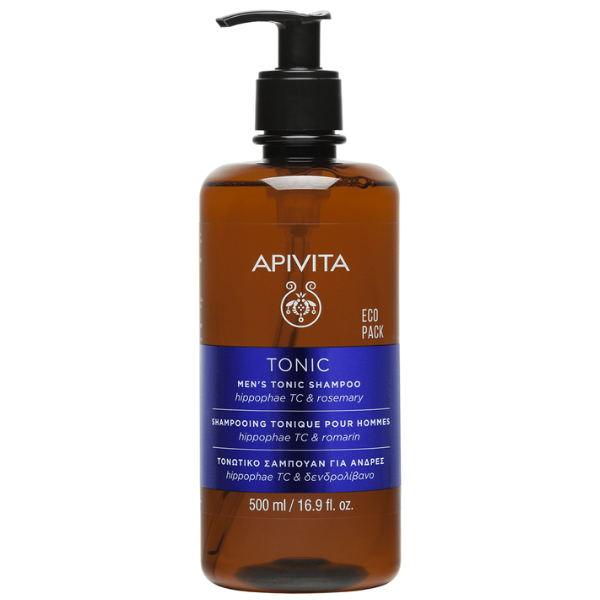 Apivita Eco Pack Men's Tonic Shampoo with Hippophae TC & Rosemary 500 ml