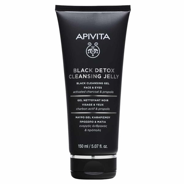 Apivita Black Detox Cleansing Jelly Face & Eyes Activated Charcoal & Propolis 150 ml
