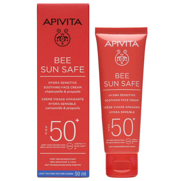 Apivita Bee Sun Safe Hydra Sensitive Soothing Face Cream SPF50+ 50 ml