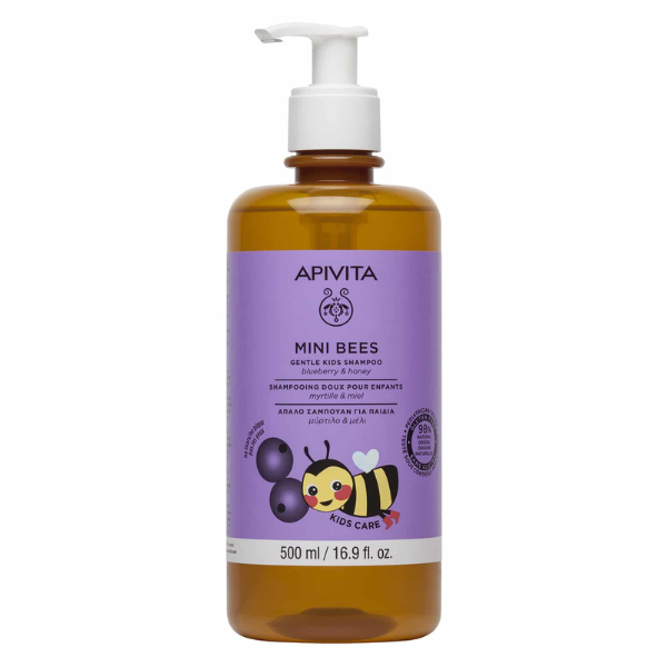 Apivita Mini Bees Gentle Kids Shampoo with Blueberry & Honey 500 ml