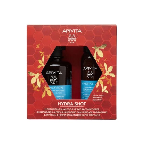 Apivita Hydra Shot Promo Moisturizing Shampoo, 250ml & Leave-In Conditioner, 100ml 1 set