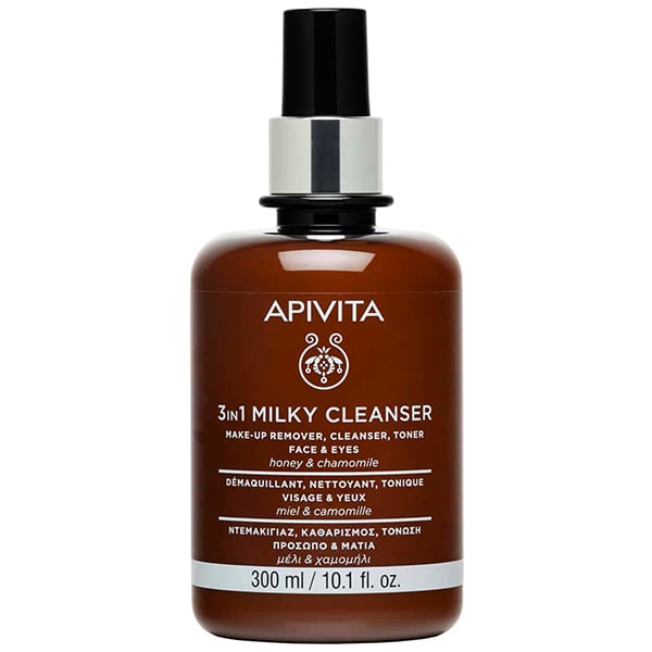 Apivita Cleansing Milk 3 in 1 with Chamomile & Honey for Face & Eyes 300 ml