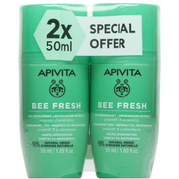 Apivita Promo Bee Fresh 24H Action Roll On Deodorant 2x50ml