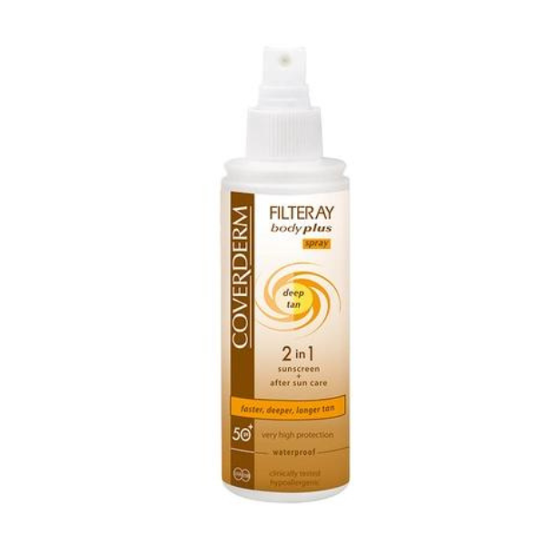 Coverderm Filteray Body Plus Deep Tan Spray 2in1 Sunscreen & After Sun SPF50+ 100 ml