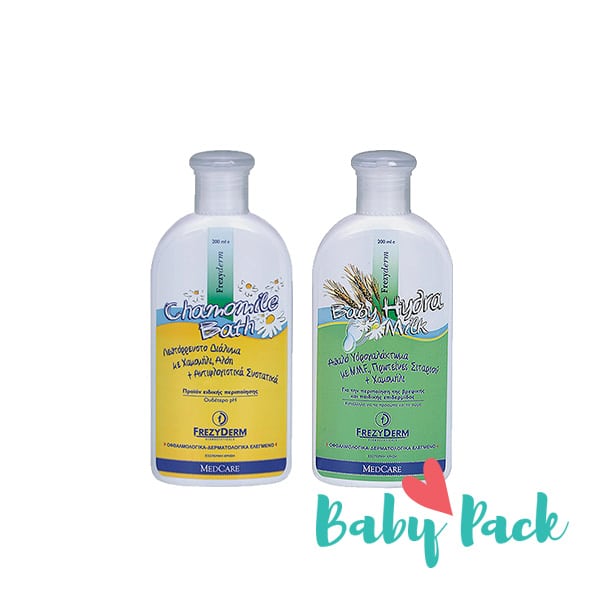 Frezyderm Baby Pack with Baby Hydra Milk, 200ml & Baby Chamomile Bath 200 ml