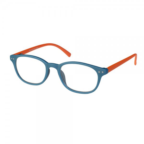 Eyelead E154 Unisex Horn-Rimmed Reading Glasses Blue-Orange 1 copë - Blu - Portokalli
