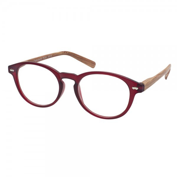 Eyelead E201 Unisex Reading Glasses Effect Wooden-Burgundy 1 copë - Bordo