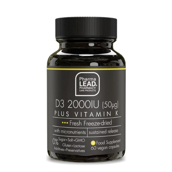 Pharmalead Black Range D3 2000IU Plus Vitamin K 60 kapsula vegjetariane