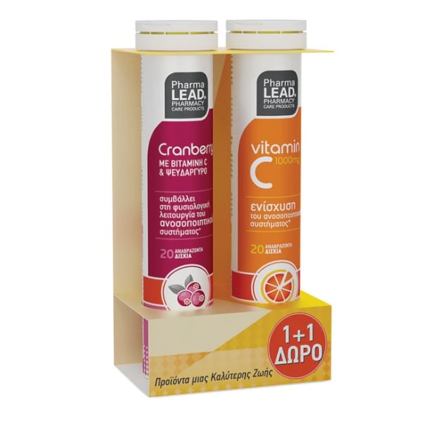 Pharmalead Promo 1+1 Cranberry & Vitamin C 1000mg 2x20 eff.tabs