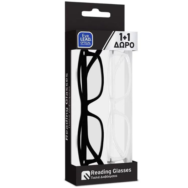 Eyelead Promo (1+1) Reading Glasses Transparent & Black, 2pcs 1 set