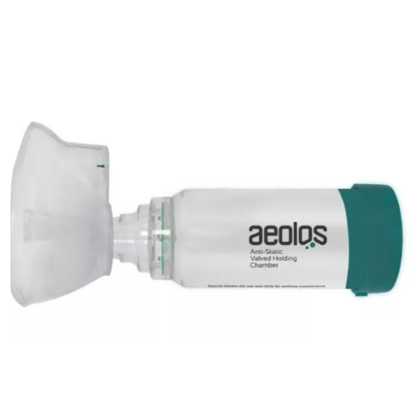 Aeolos Anti-Static Valved Holding Chamber Adult 6y+ 1 copë