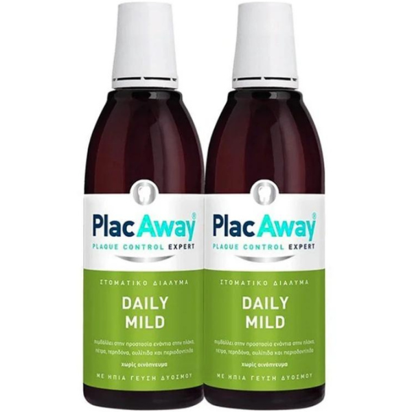 Plac Away Promo (-50% on Second Product) Daily Mild Mouthwash with Mild Taste 2x500ml