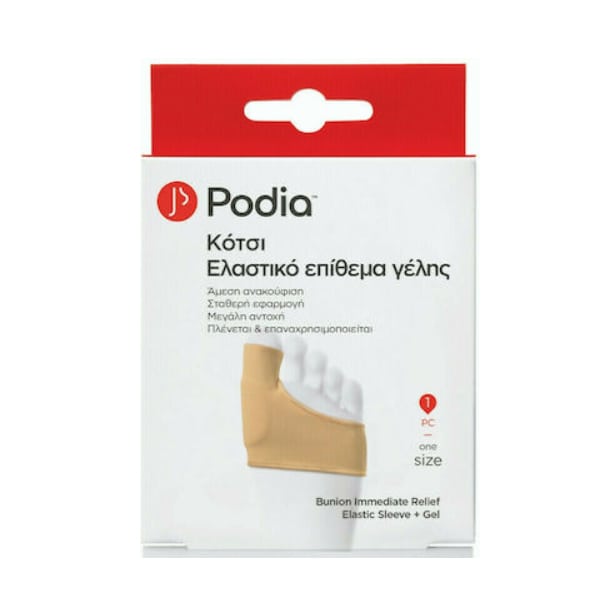 Podia Bunion Immediate Relief Elastic Sleeve + Gel One Size 1 copë