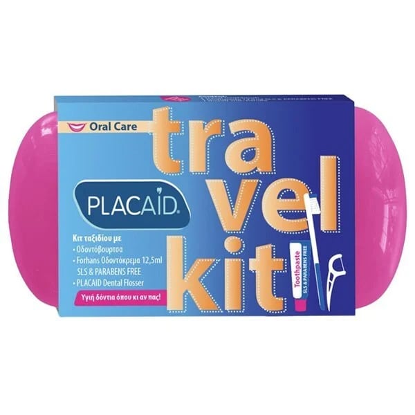 Plac Aid Travel Kit with Toothbrush, 1pc, Forhans Toothpaste, 12.5ml & Dental Floss with Handle, 1pc 1 set - Rozë