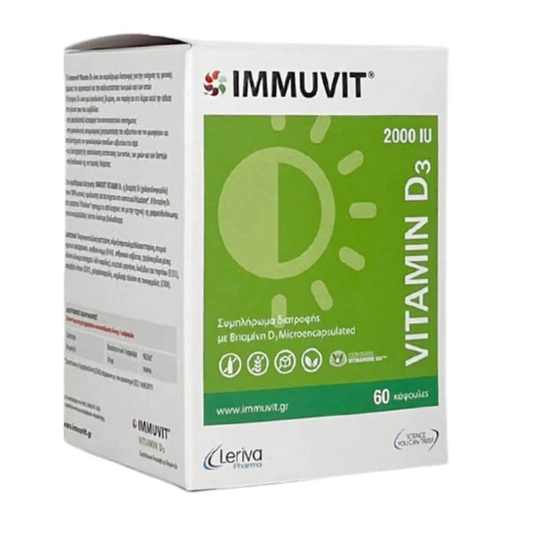 Leriva Pharma Immuvit Vitamin D3 2000IU 60 kapele