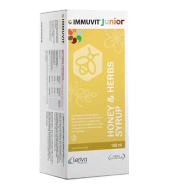 Leriva Pharma Immuvit Junior Honey & Herbs Syrup 150 ml
