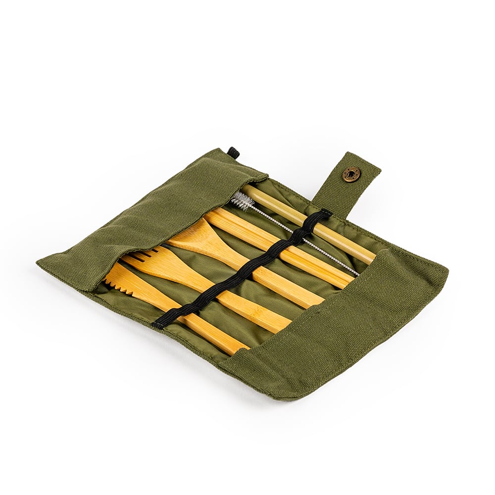 Karan Bamboo Cutlery Set & Carrying Bag 1 set