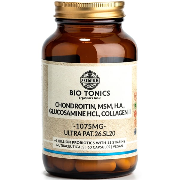 Bio Tonics Chondroitin & Msm & H.A. & Glucosamine Hcl & Collagen II 1075mg 60 kapele
