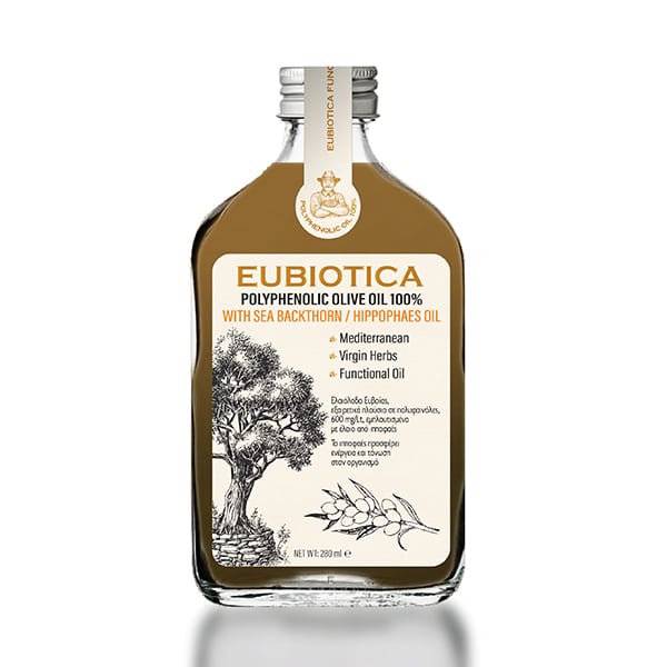 Eubiotica Polyphenolic Olive Oil 100% with Sea Buckthorn/ Hippophaes Oil 280 ml