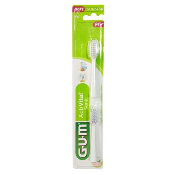 Gum Activital Sonic Toothbrush Soft Replacement Heads 2 copë - 008 E bardhë