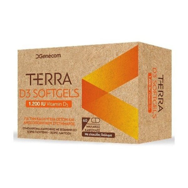 Genecom Terra Vitamin D3 1200IU 60 kapsula të buta