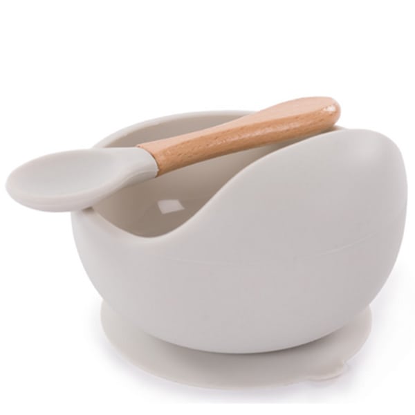 Bo Jungle Kids Feeding Set with Silicone Suction Bowl & Spoon 1 set - GRI