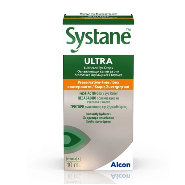 Alcon Systane Ultra Lubricating Eye Drops Without Preservatives 10 ml