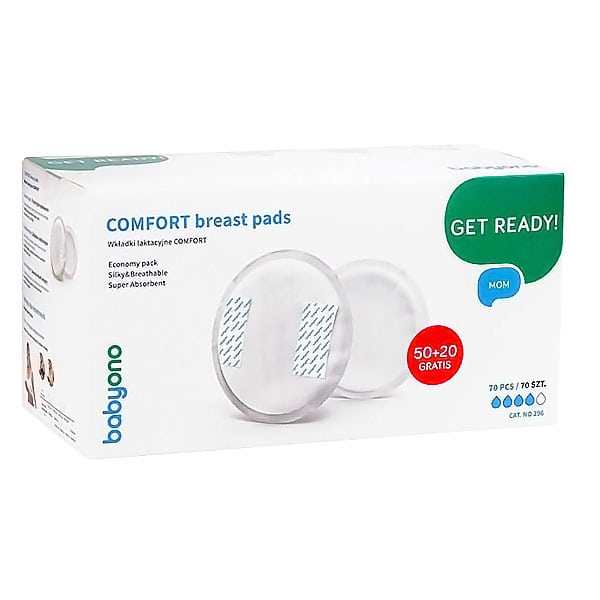 Babyono Comfort Breast Pads 50 + 20 copë Falas