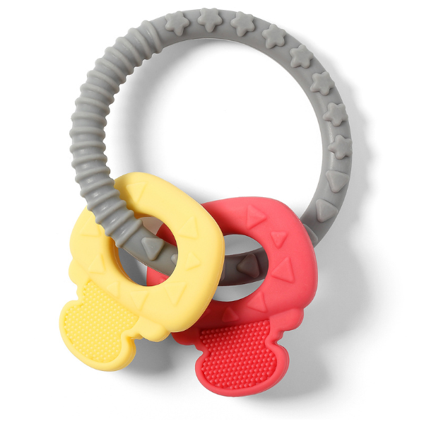 BabyOno Soft Silicone Orthodontic Chewing Gum 1 copë - Rozë-Verdhë