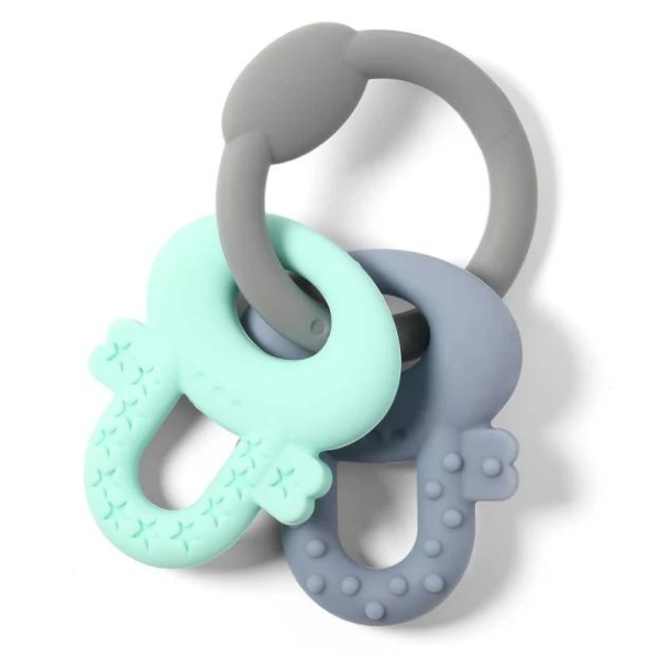 BabyOno Soft Silicone Orthodontic Chewing Gum 1 copë - Blu-Gri