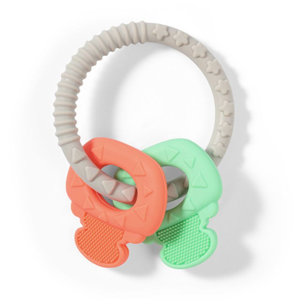 BabyOno Soft Silicone Orthodontic Chewing Gum 1 copë - Portokalli-Jeshile